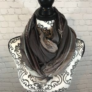 Maurices Blue and Brown plaid infinity scarf